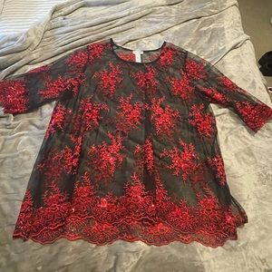 2x, Catherine’s, see through with red flower detail